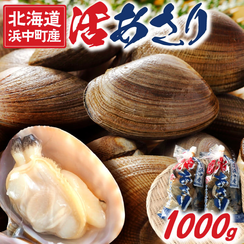 1月～3月発送分　浜中町産活あさり(500g×2袋セット)