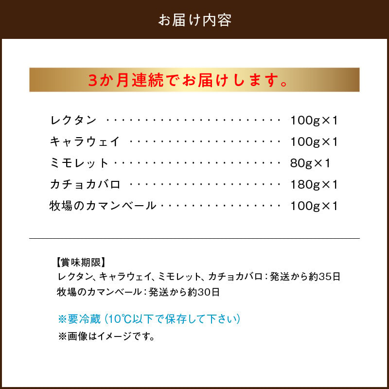 【チーズセット定期便３か月】チーズ工房の厳選ナチュラルチーズ詰め合わせ